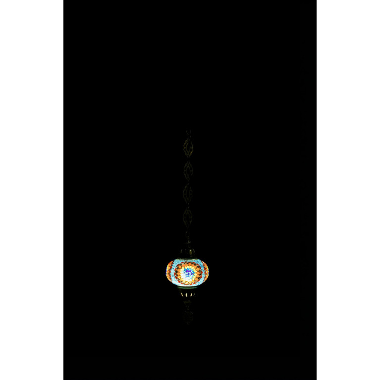 Hanging blue/red/white lamp UFO, 70 cm